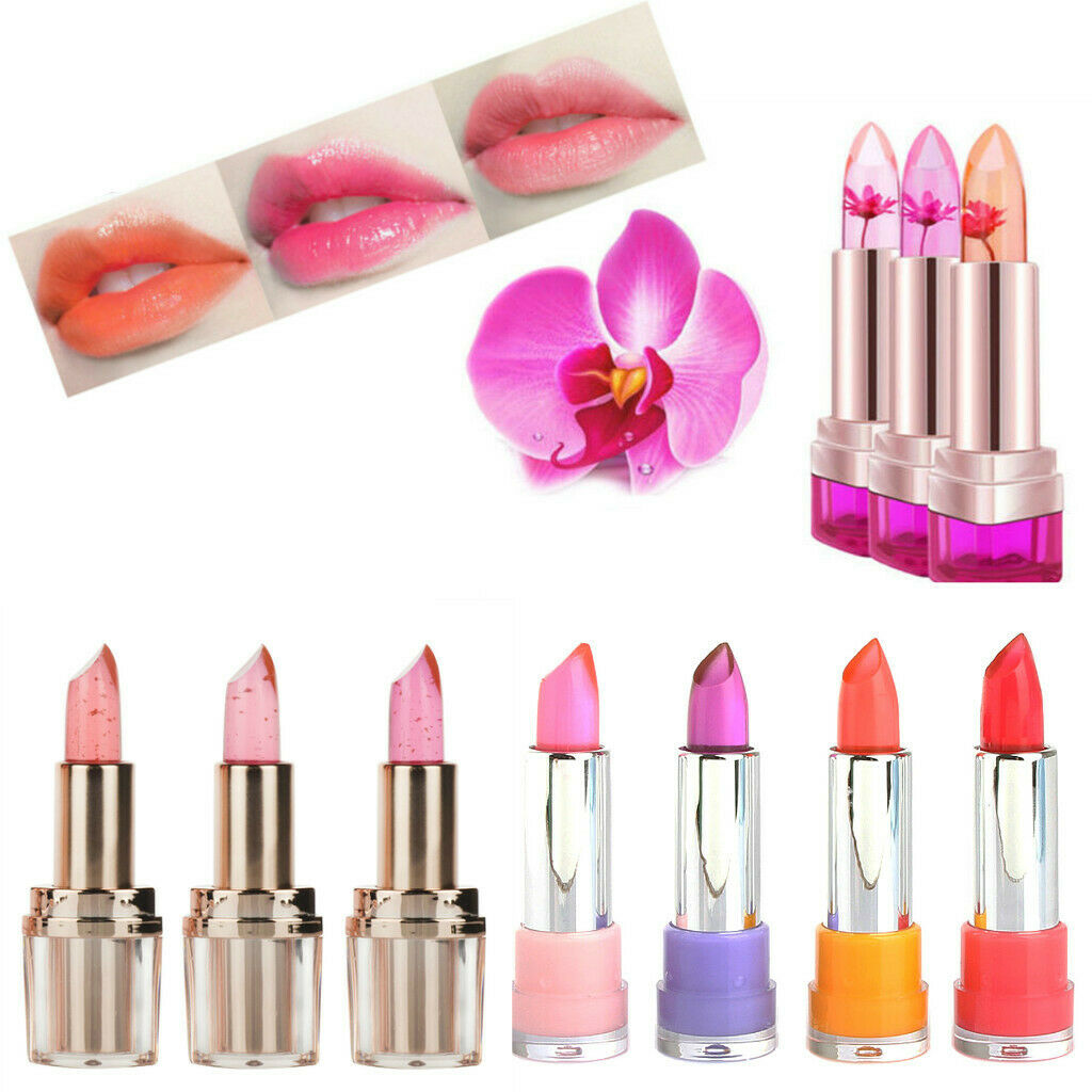 2pcs Jelly Flower Lipsticks, Long Lasting Color Change with Temperature Change