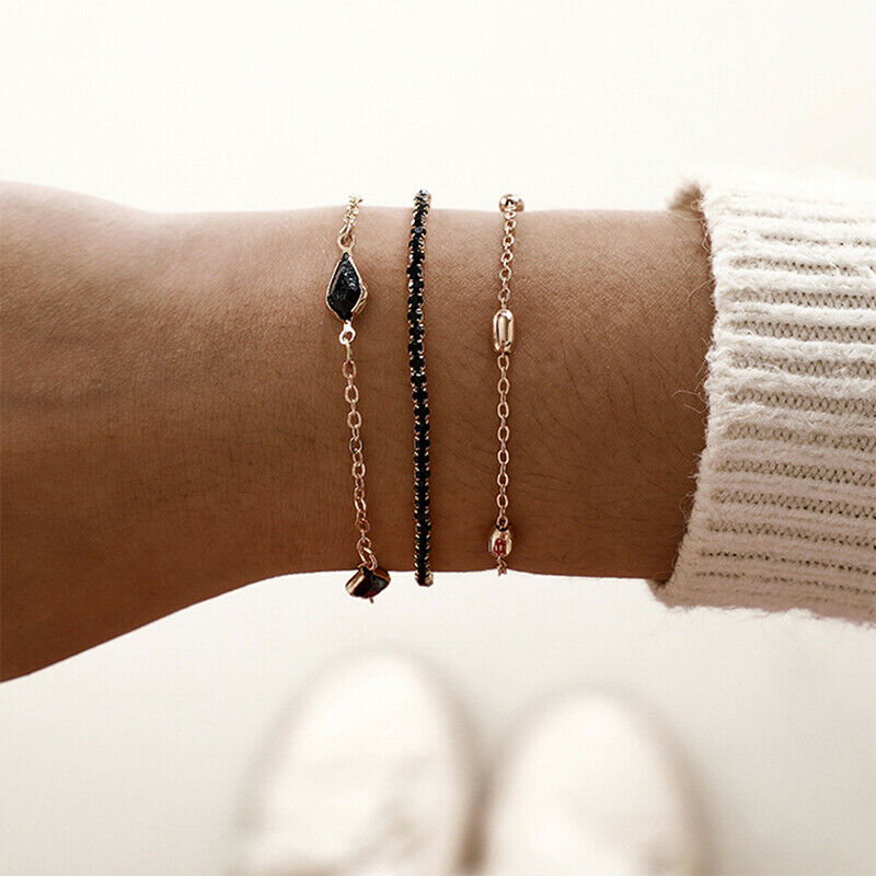 3Pcs Bohemian Water Drops Bracelets Bangles Set Fashion Women Jewelry Gif.l8