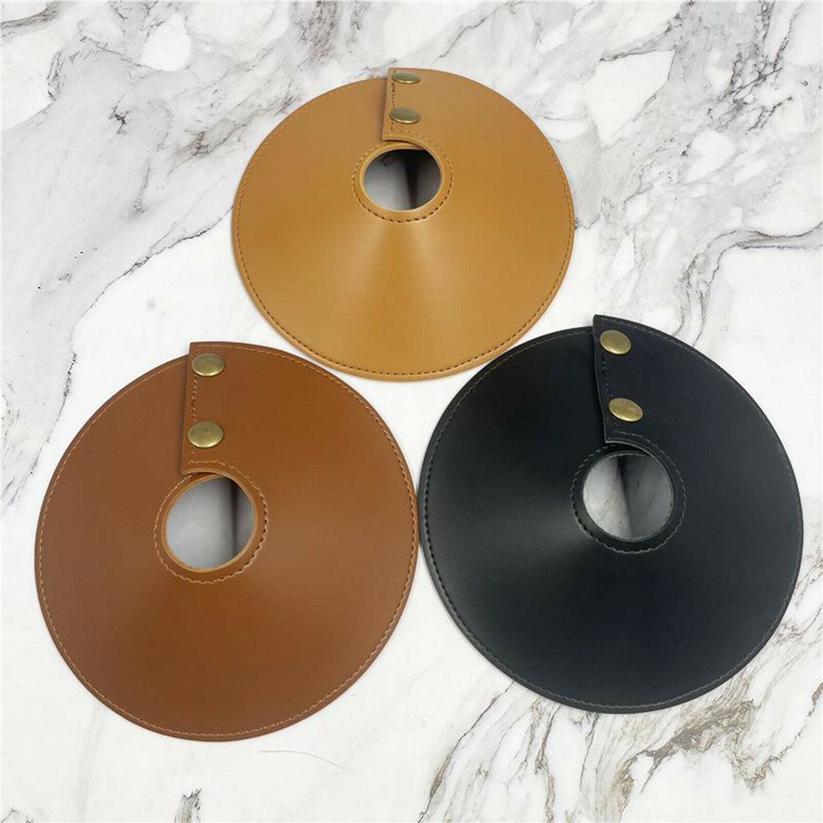 2X Camping Leather Lampshade Replacement Thickened Cover Dust-proof Black
