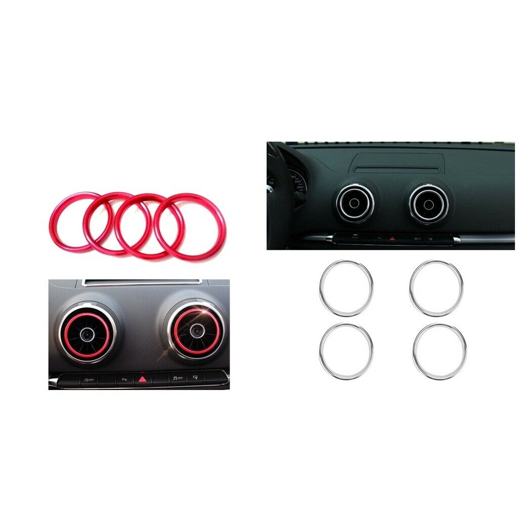 8 Pieces Air Vent Outlet Rings Decoration Cover for Audi A3 Easy install