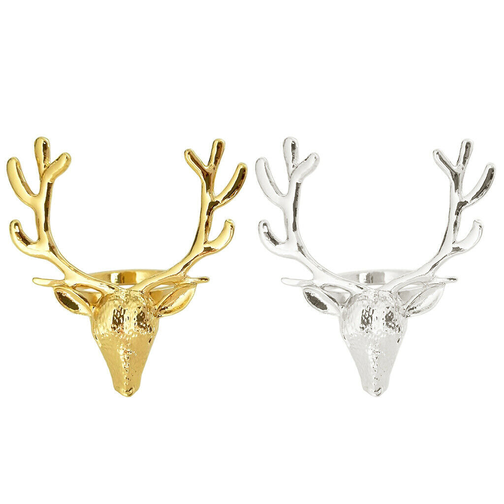 8xLuxury Reindeer Napkin Rings Napkin Buckle for Dinner