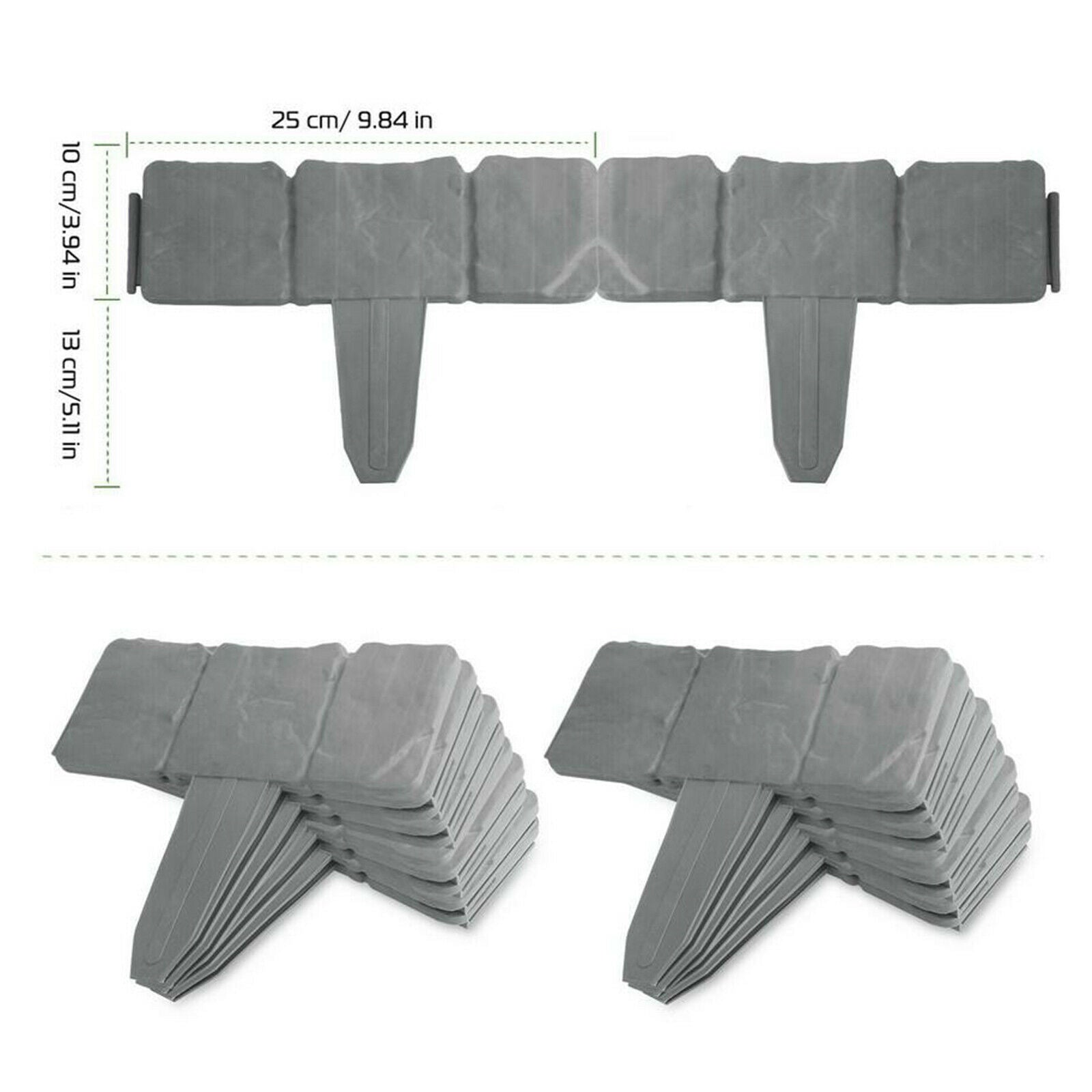 10pcs Flexible Garden Border Decorative Stone Trim 10 Pieces DIY Palisade