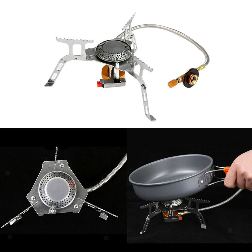 Outdoor Gas Stove Ignition Picnic Camping Gas Burner Collapsible Gear Cooker