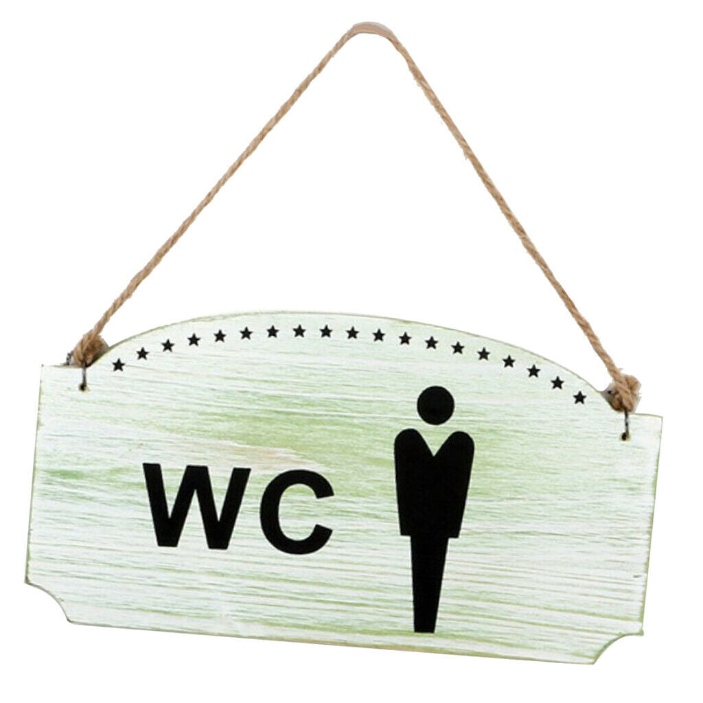 White WC Door Plaque 21cm Toilet Lady Gents Wall Hanging Sign WC gents