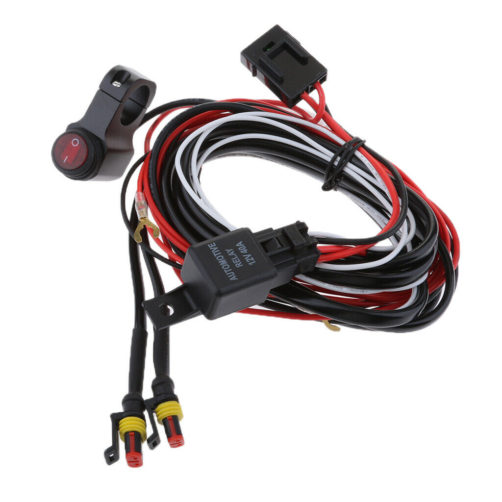 40A 12V LED Work Light Bar Wiring Harness Relay Loom Kit