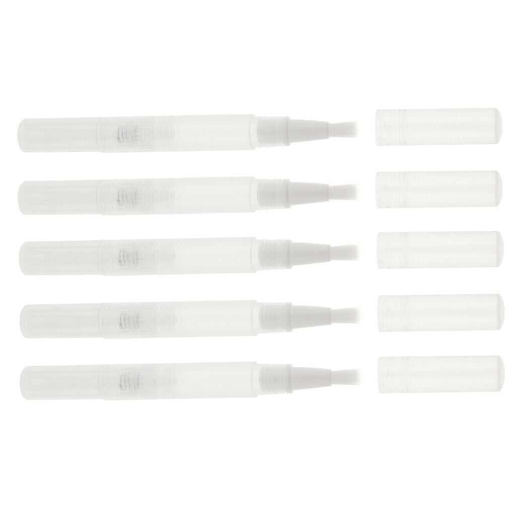 5Pcs 3ML Empty Twist Pen with Brush Travel Portable Tube Cuticle Oil/ Nail