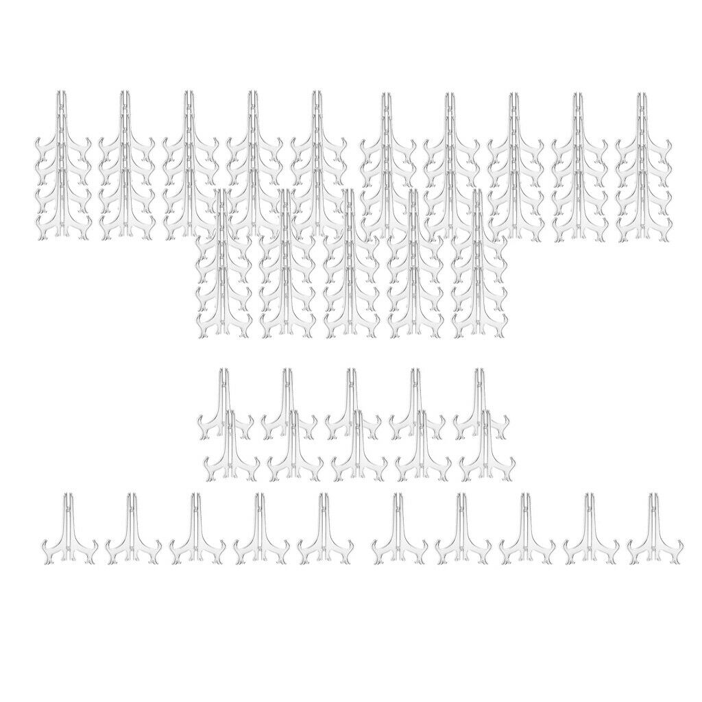 80x Plastic Decorative Plate Holder Picture Frame Stand Easel Display Stand 3"
