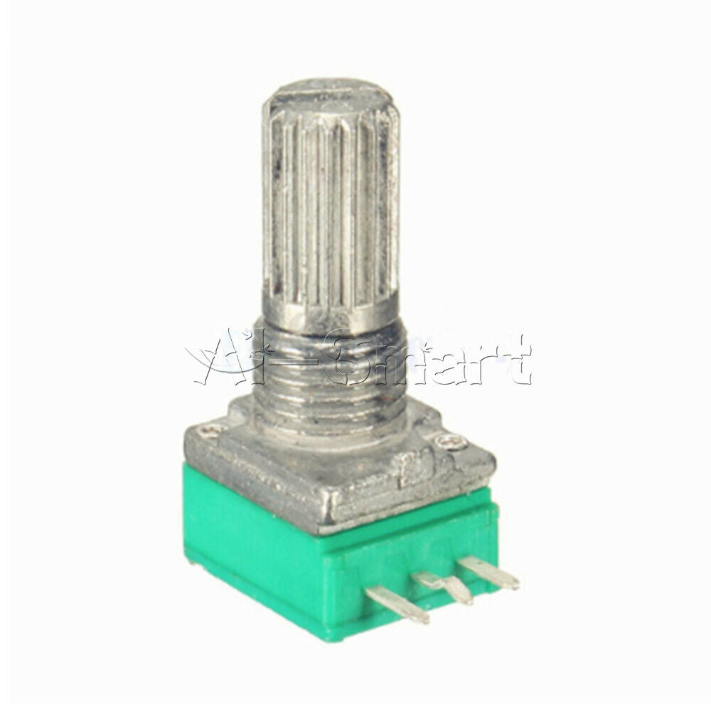 5PCS Rotary Potentiometer 6Pin 6MM Shaft Adjustable B Type ResistanceB100K Ohm