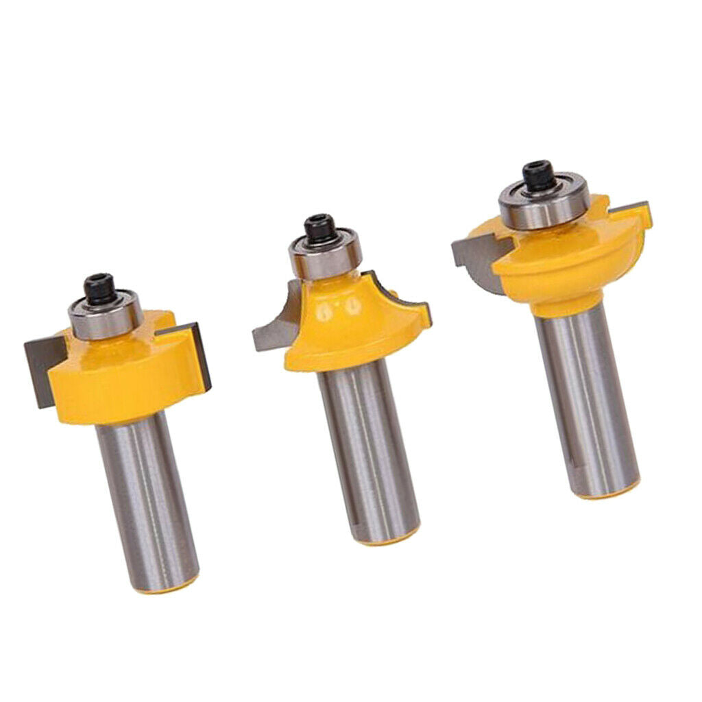 3pcs 1/2" Handle Panel Cabinet Door Router Wood Milling Cutter Kit Set