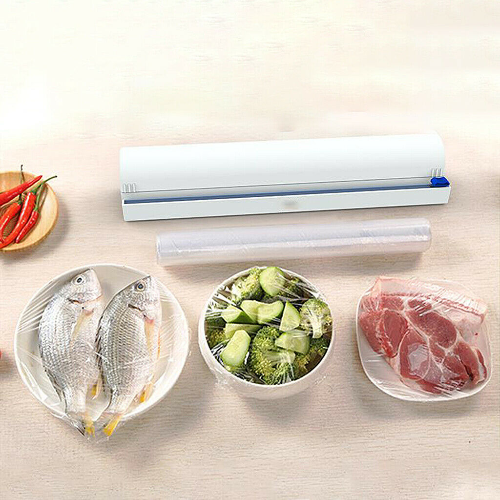 Refillable Plastic Wrap with Slide Cutter Cling Foil/Film Cutter Dispenser