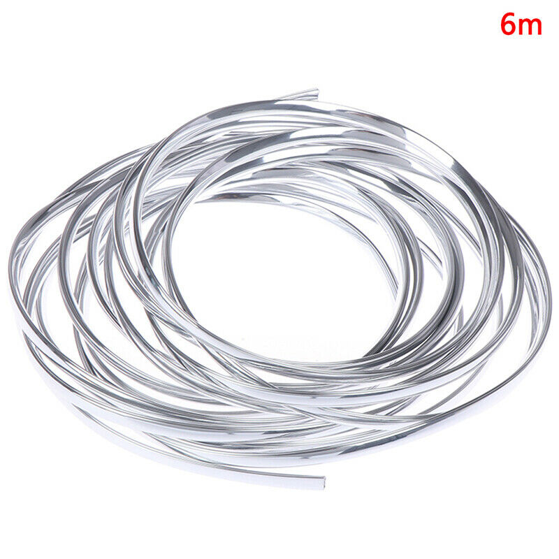1 Roll 6M Car Door Moulding Strip Chrome Car Body Door Edge Moulding Trim Str Lt