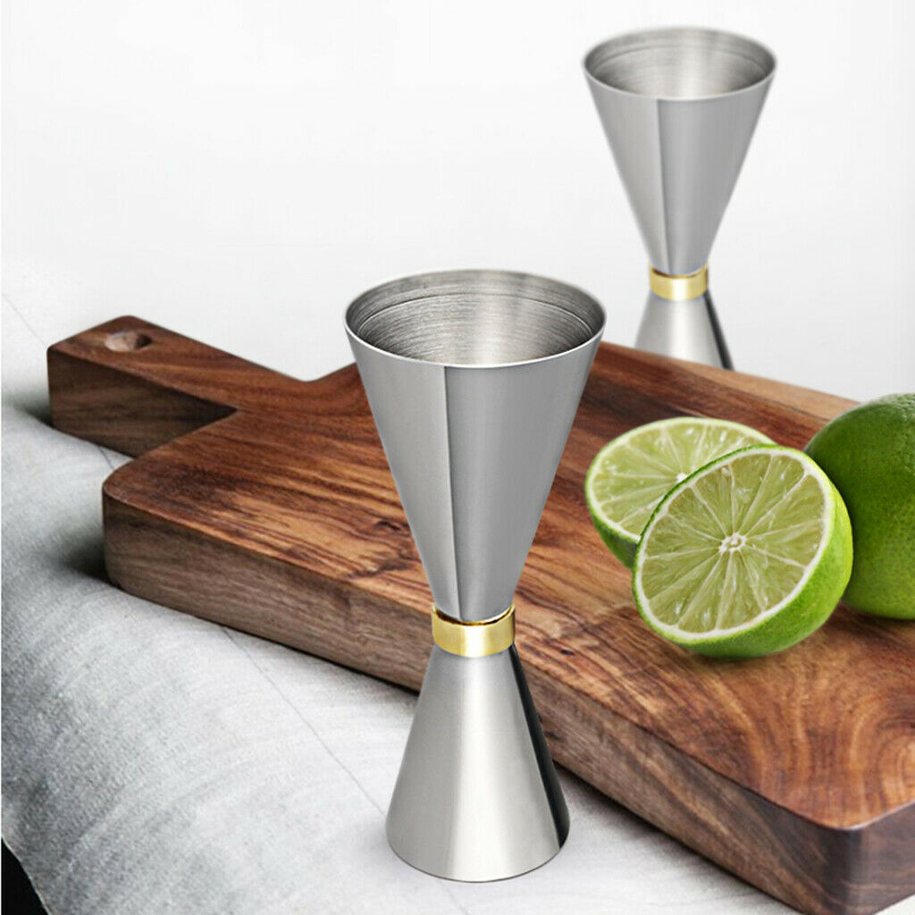 2 Pcs Stainless Steel Double Cocktail Jigger Bar Jigger 30&45ml and 45&60ml