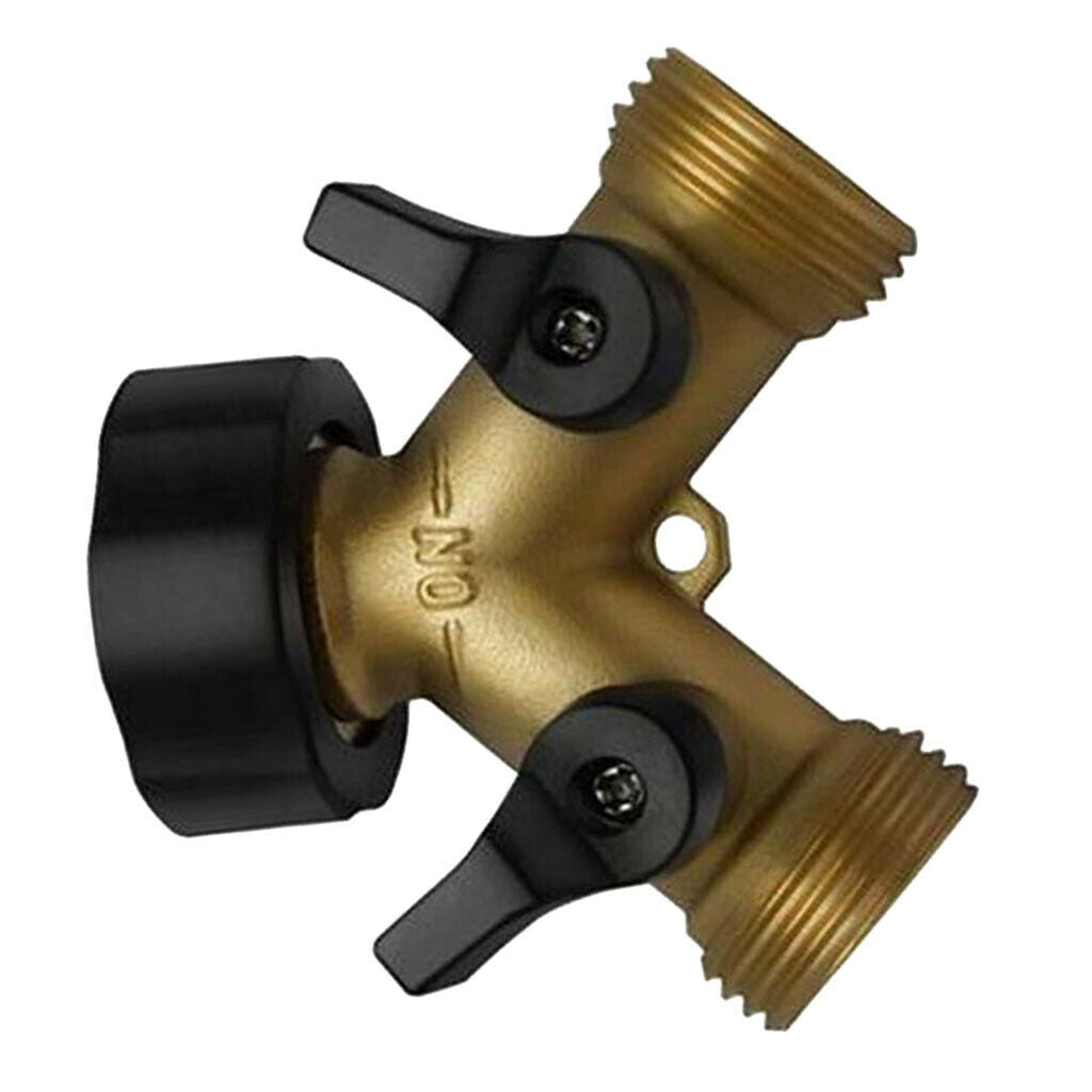 Watering Equipment 3/4 Inch Heavy Duty Brass Garden Hose Splitter Y Valve 2 Way