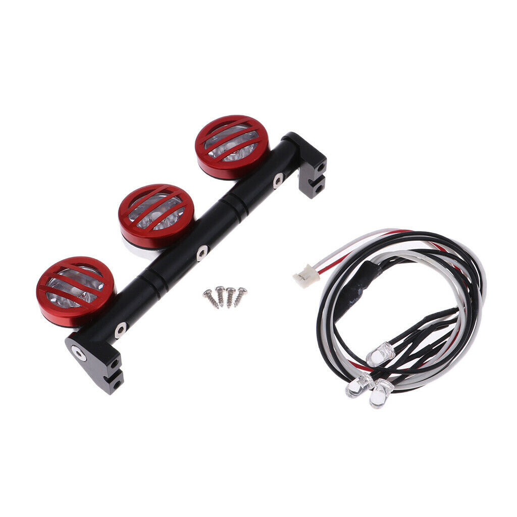 3pieces 1/10 LED Light Bar for RC Car  TRX4 D90 Axial SCX10 Red