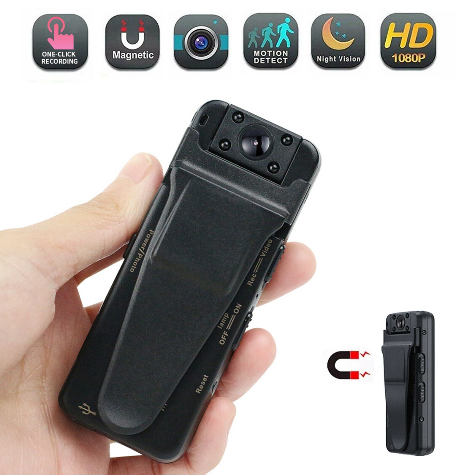 Mini Portable Body Camera 1080P Wearable Recorder Clip Outdoor Security Cam