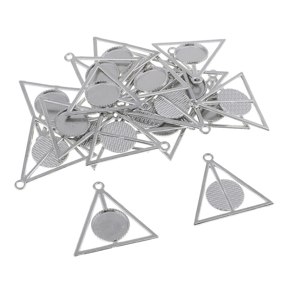 20 Pieces Blank Round Bezel Tray Base 16mm Cabochon Jewelry DIY Charms