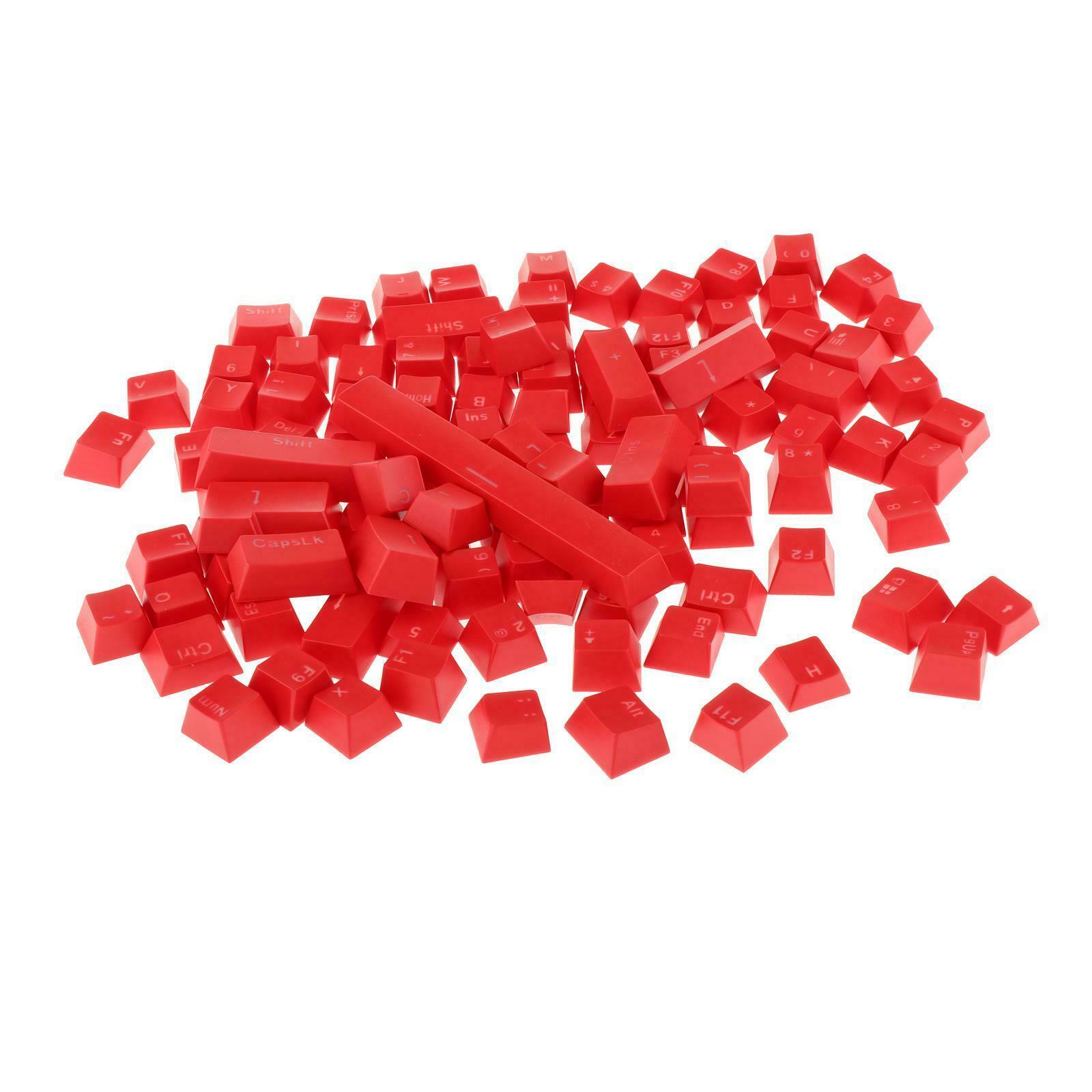 2 Translucent 108 Keys for Mechanical Keyboard Red + White Red