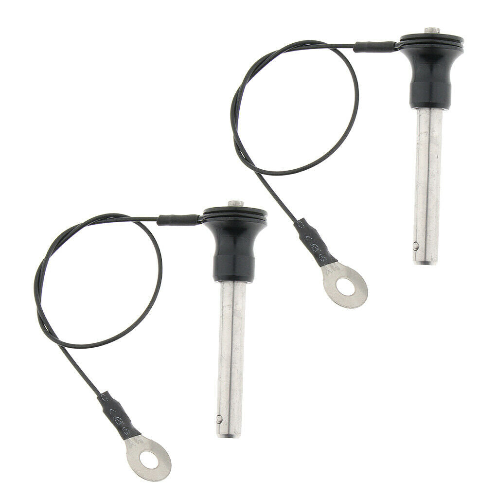 2 Pc Stainless Ball Lock Quick-Release Pin Push Button Fine Finish 8mm, 40mm