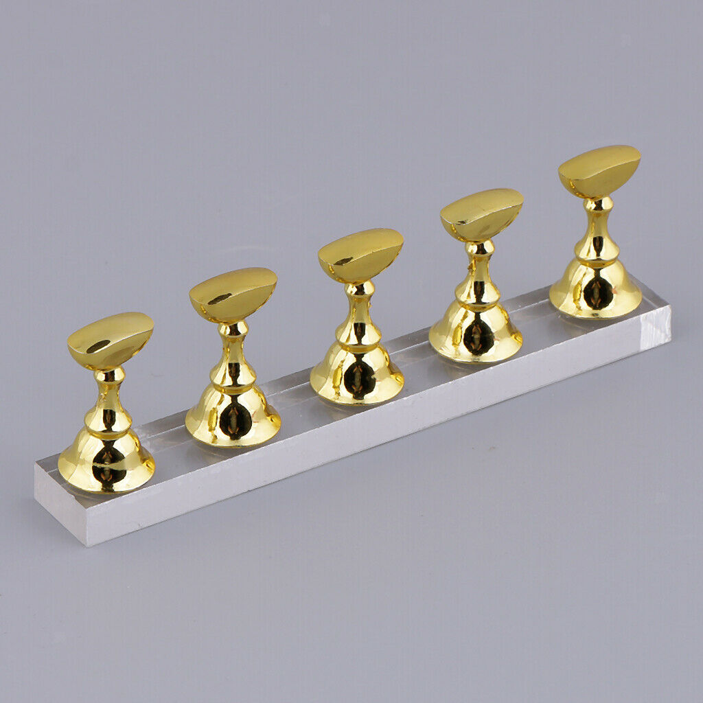 2 set Acrylic Magnetic Nail Tips Practice Display Stands Holders Chessboard