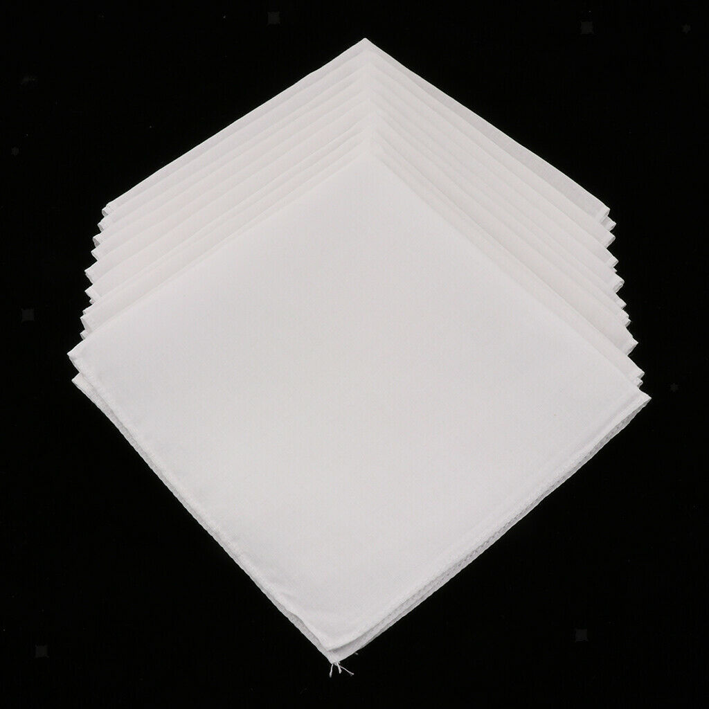 20x Men's Handkerchiefs Wedding Soft Pocket Square Hankies Set Reusable 28cm