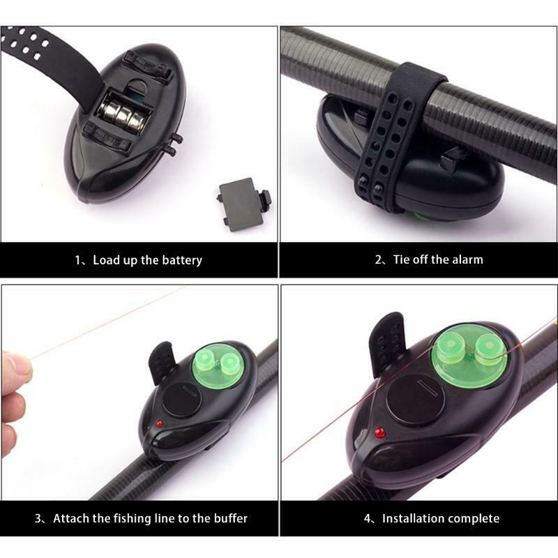 Fish Bite Alarms Electronic Fishing Bait Alarm with Sound Lights Indicator