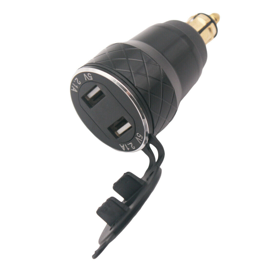 4.2A Alloy LED Motorcross ATV Hella to Dual USB Charger DIN Socket Voltmeter Kit