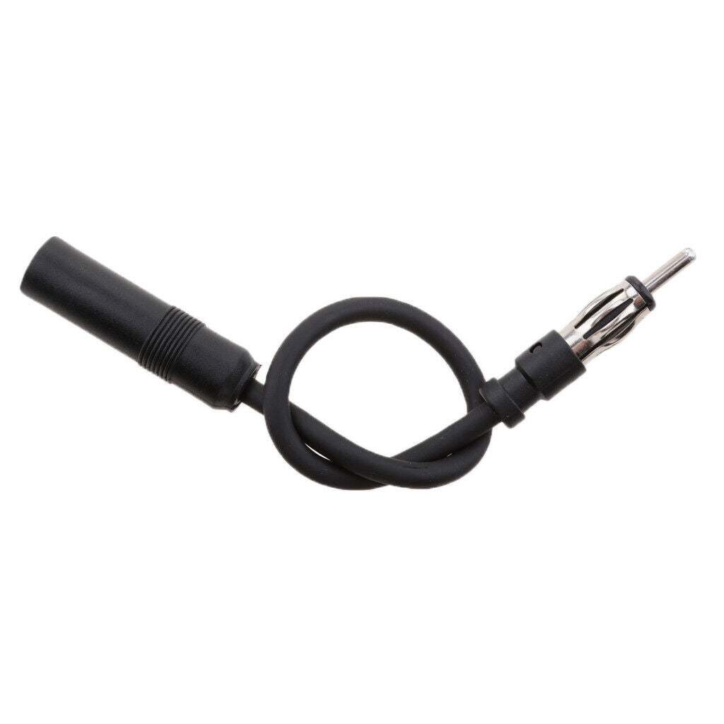 Black Auto Car Antenna Extension Cord Male Female AM/FM Radio Adapter Cable