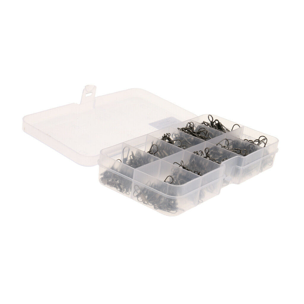 200Pcs Mini Hook Line Link Connector Swivels Coarse Sea Carp Fishing Tackle
