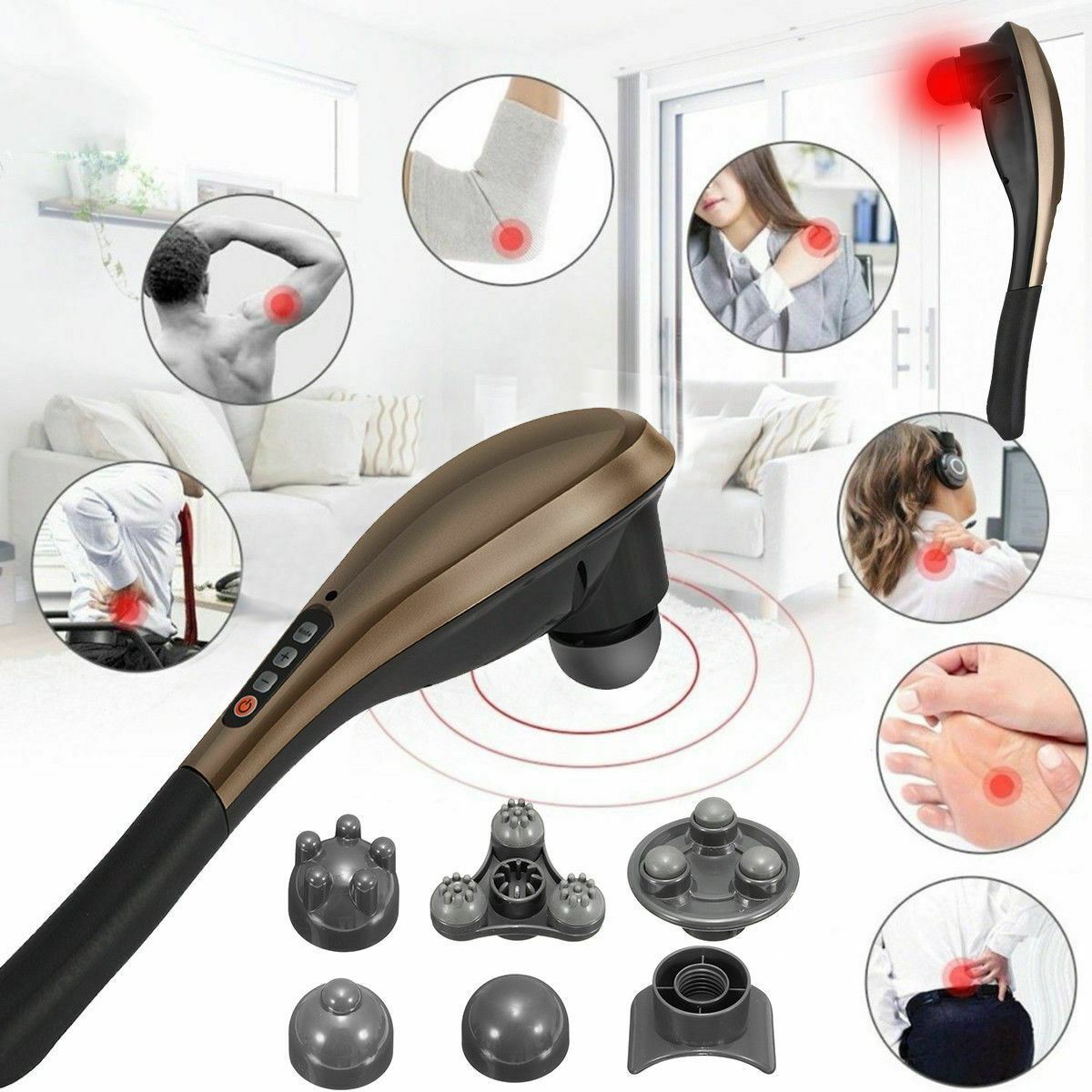7 in 1 Massage stick Multifunctional CM5 Cordless Percussion Body Neck Back Feet