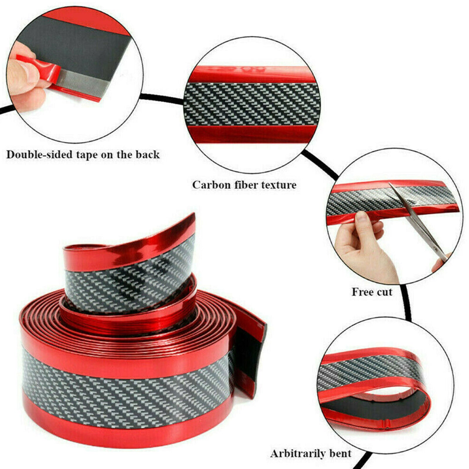 Accessories Carbon Fiber Rubber Protector Door Sill Scuff Cover Car Stickers