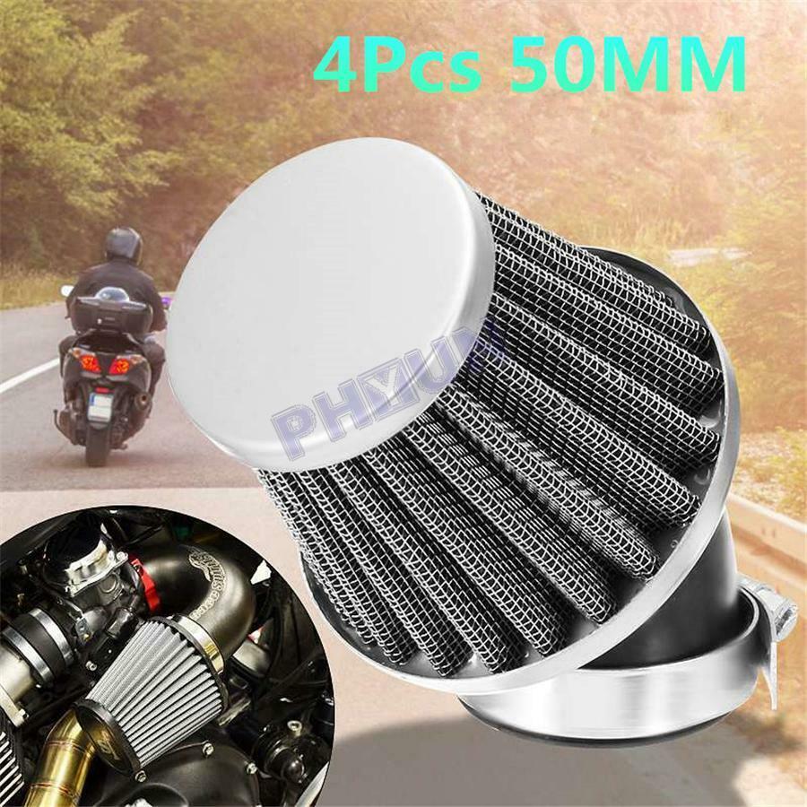 4x Motorcycle Scooter ATV 50mm 45Â° Air Intake Filter Pod 50-140cc Universal