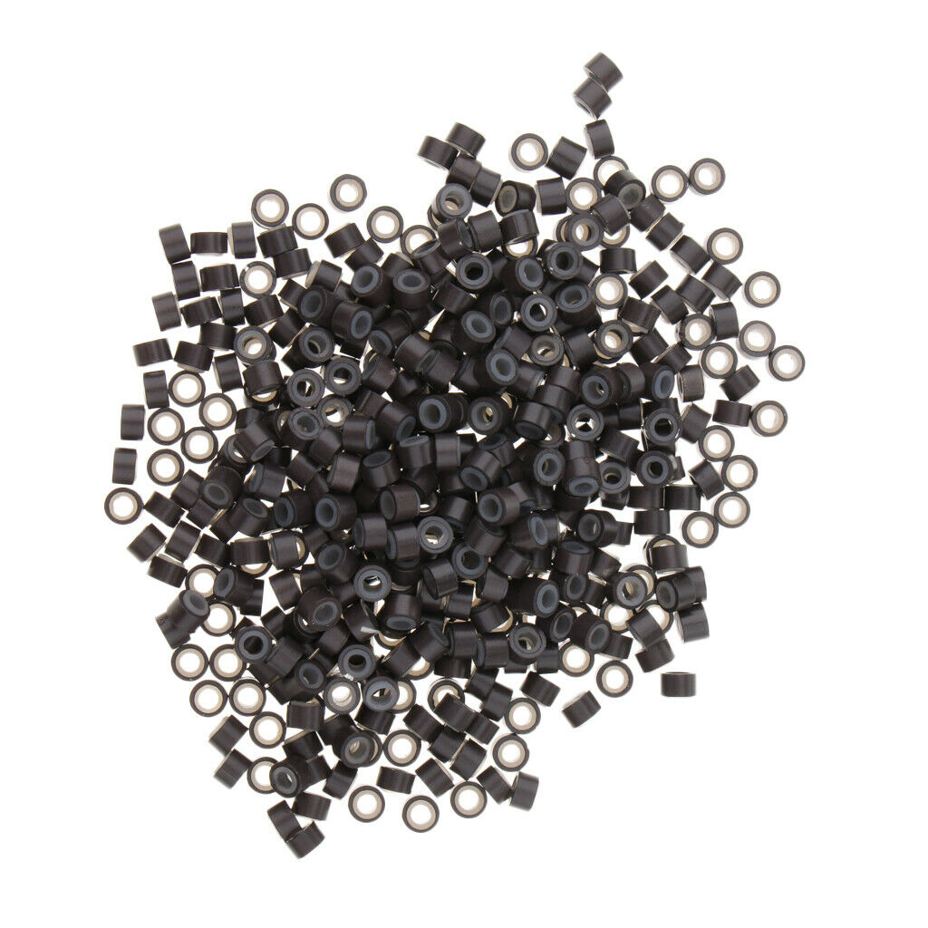 1500 Pcs Micro Hair Extension Rings Links Loop Beads Tool Set 3mm Black Bulk