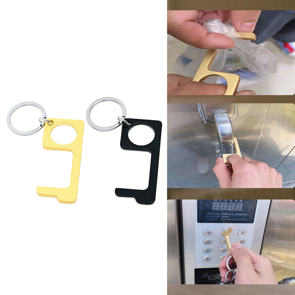 2Pcs Zero Touch Open Door Go out Portable Button Push Hand Stick Assistant