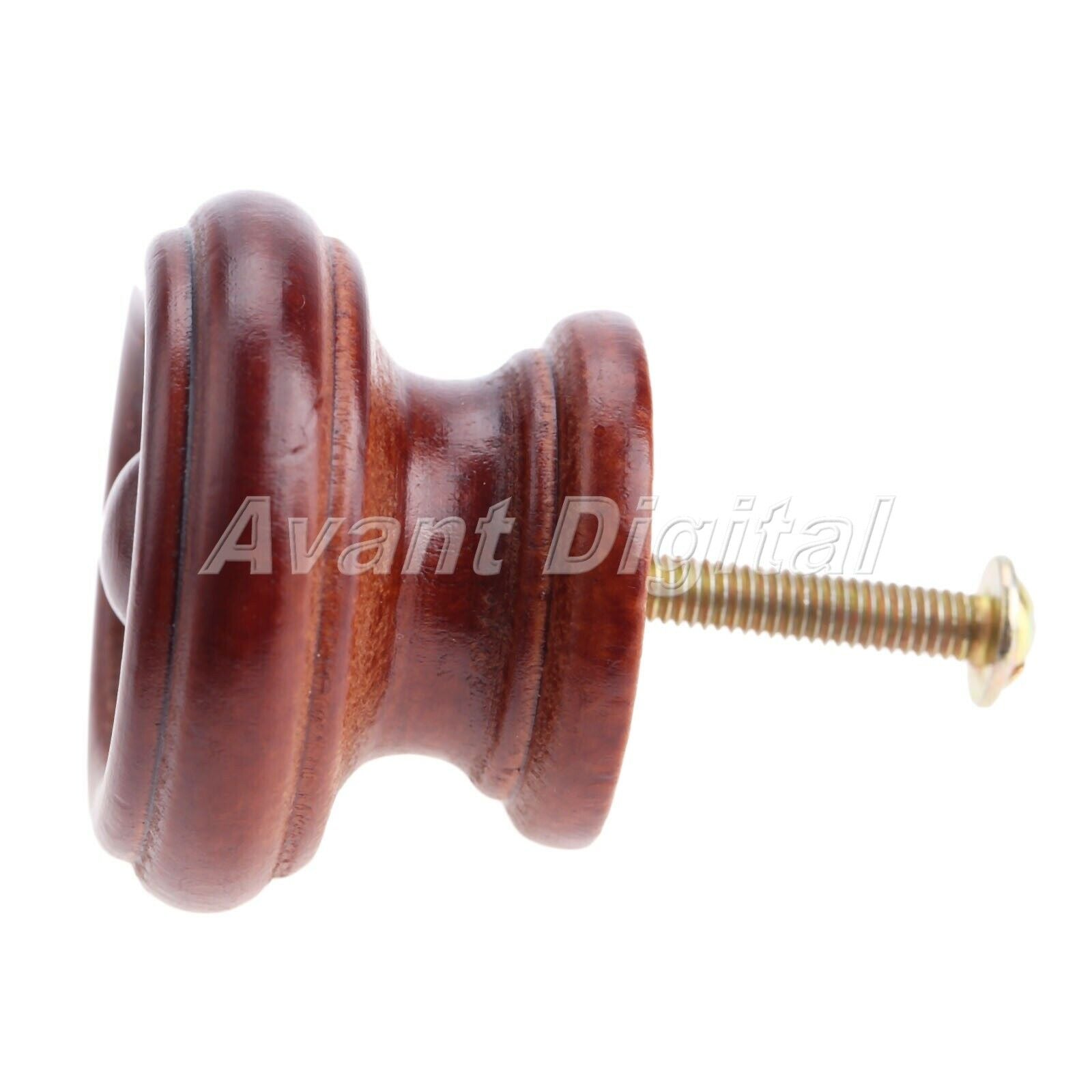 Wooden Pull Knobs Drawer Cabinets Wardrobe Furniture Handles with Screws 5Pcs