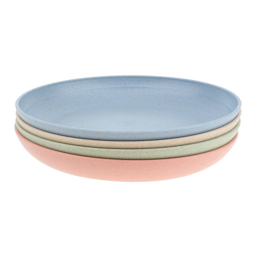 4 Pieces Outdoor Tableware Dinner Plates Dishes Food Snacks Container Tray Home