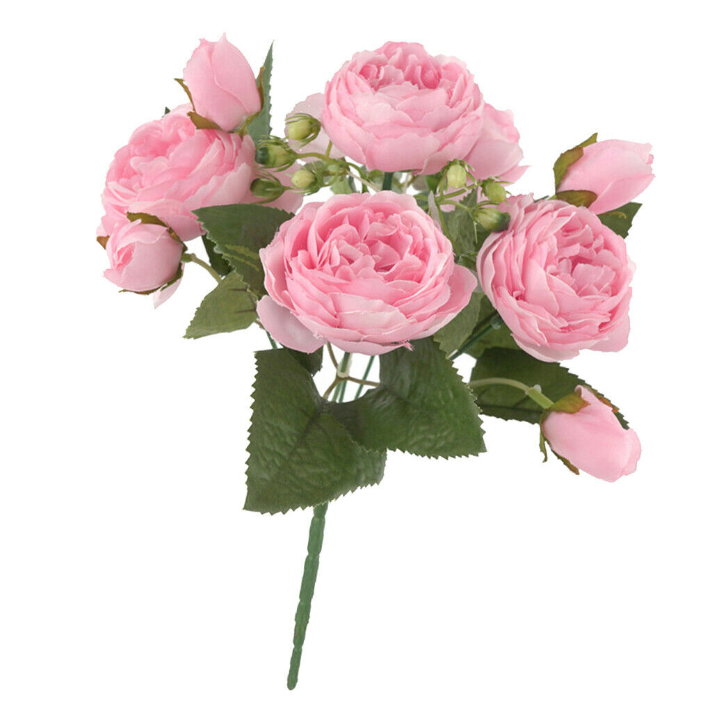 1 Pair Artificial Peony Silk Flower Bouquet for Wedding Centerpiece, 2 Colors