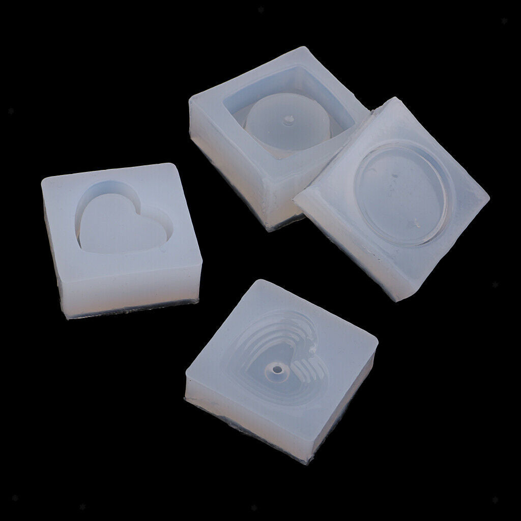 2 Set Silicone Heart Square Box With Lid Mold DIY Jewelry Gift Box