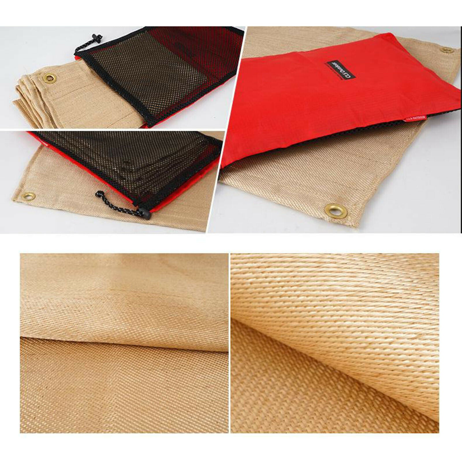 Fireplace BBQ Grill Mat Blanket Pad Floor Fireproof Rug Outdoor Cushion S
