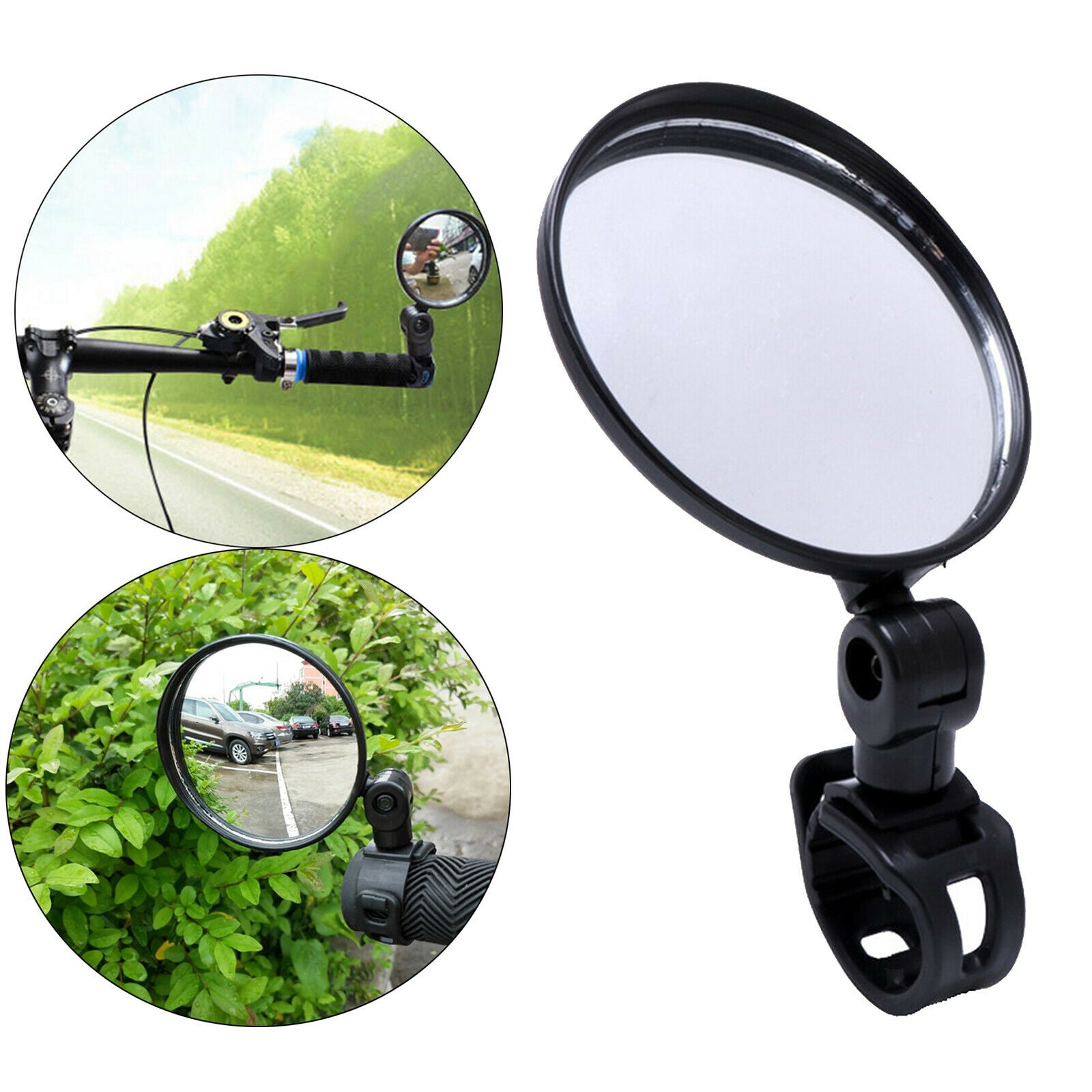 Black 15-35mm Bicycle Rear View Mirror HandleBar Side for Electric Bicycle