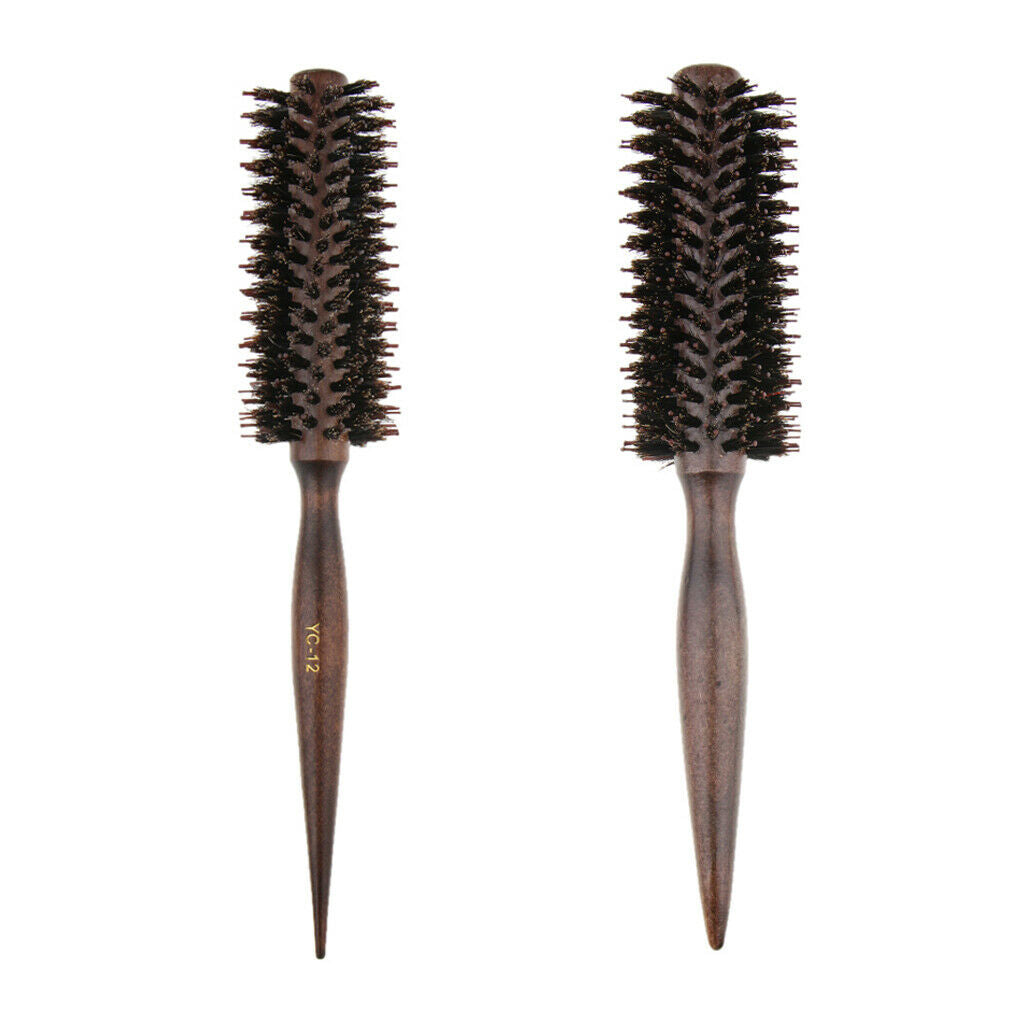 2 Pack Salon Wavy Hair Round Brush Barrel Hair Styling Comb Hairbrush