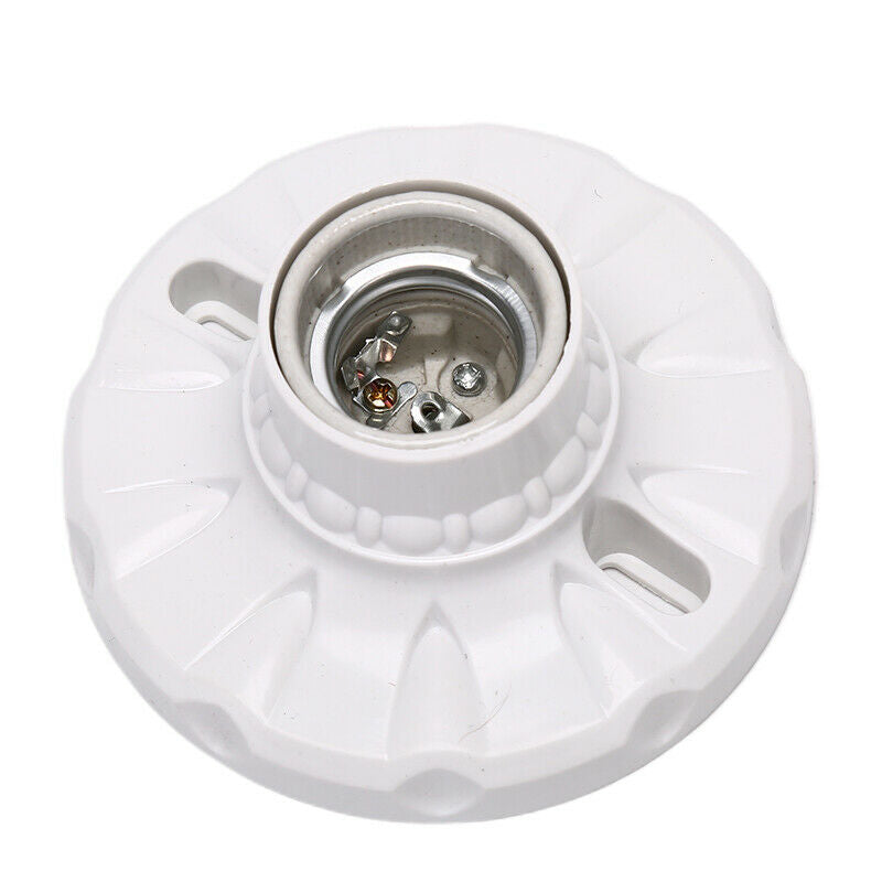E27 Ceramics LED Light Bulb Holder Round Socket Base Hanging Lamp Socket .l8