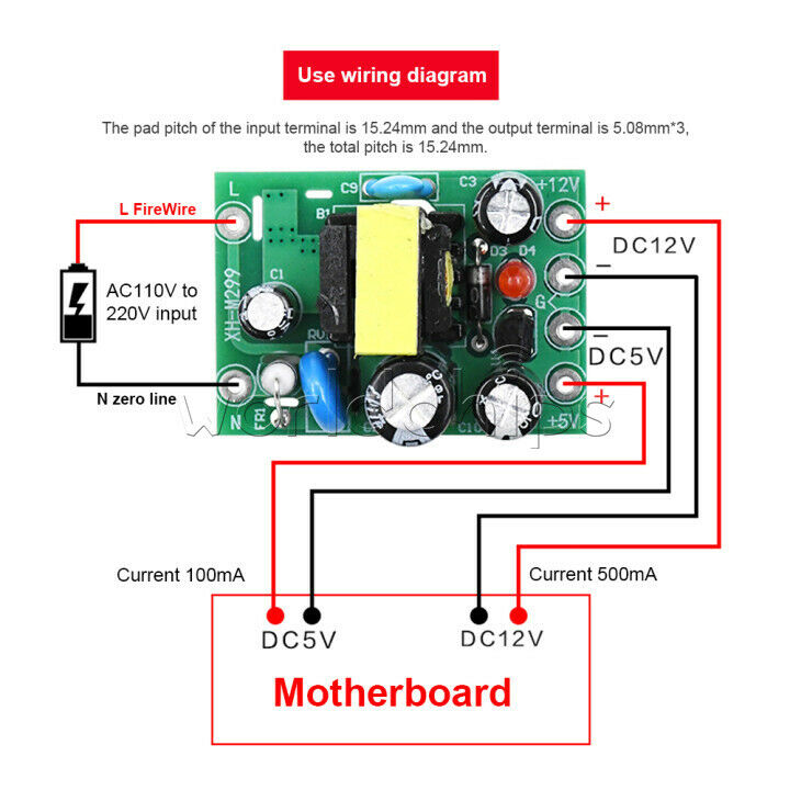 AC to DC Switching Power Supply Module Isolation PCB Board AC 110-220V DC 5V 12V
