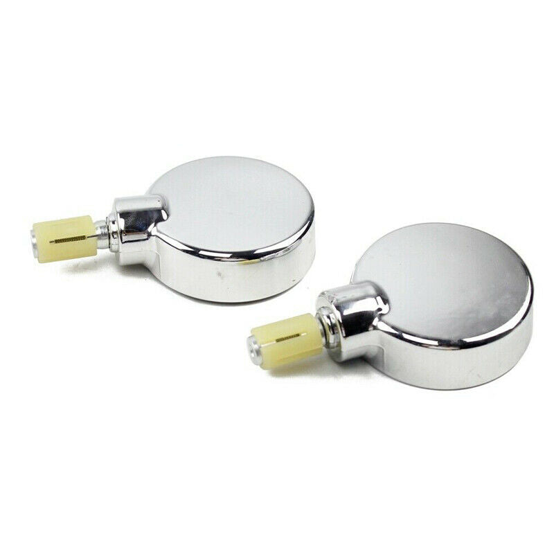2PCS Universal Motorcycle Rearview Mirrors Side Mirror 7/8" Bar End Side Glass