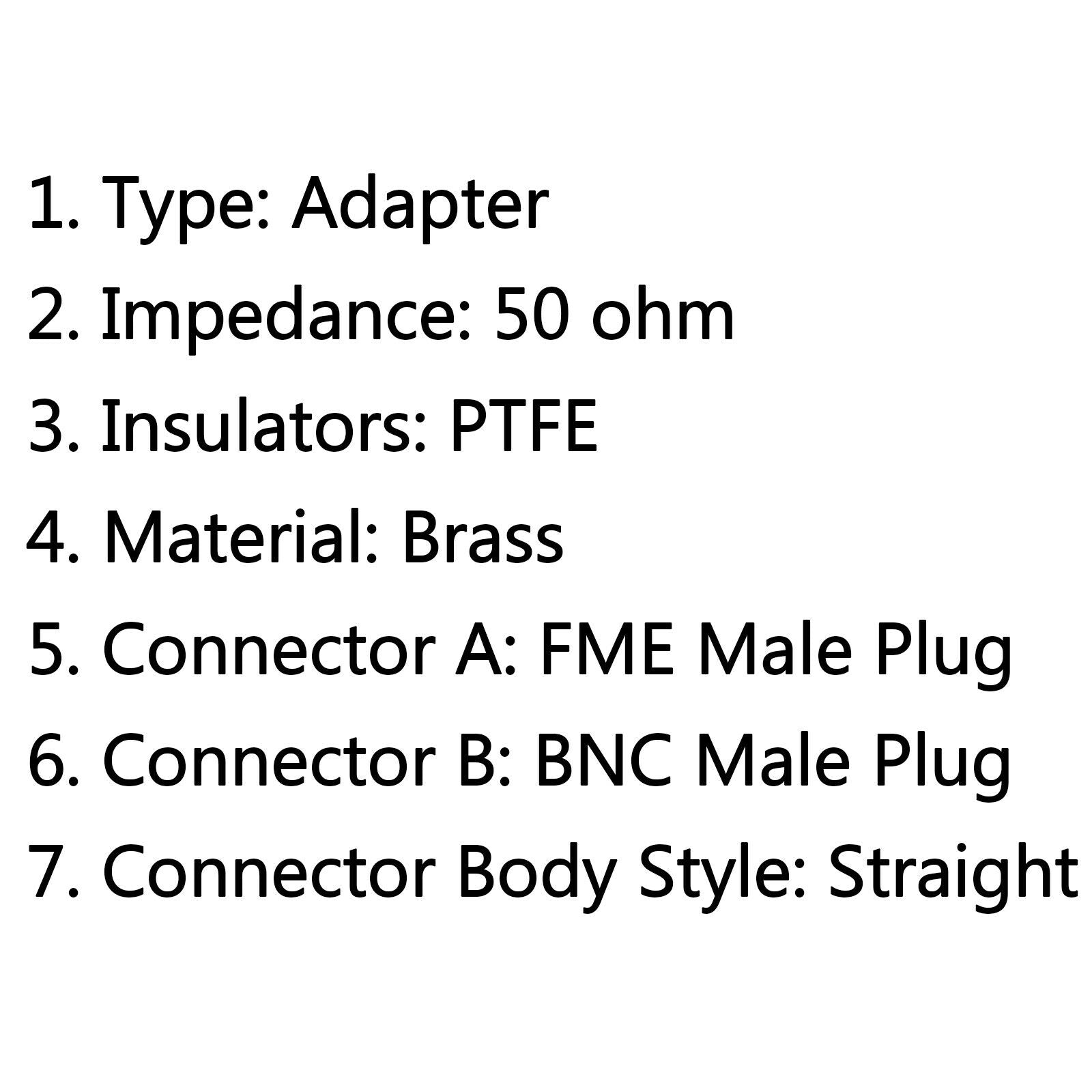 10pcs FME Male Plug to BNC Male Plug Radio RF Coaxial Adapter Connector B5