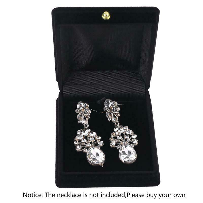 Handy Velvet Necklace Jewelry Gift Display Box Ring Bracelet Storage Case Black