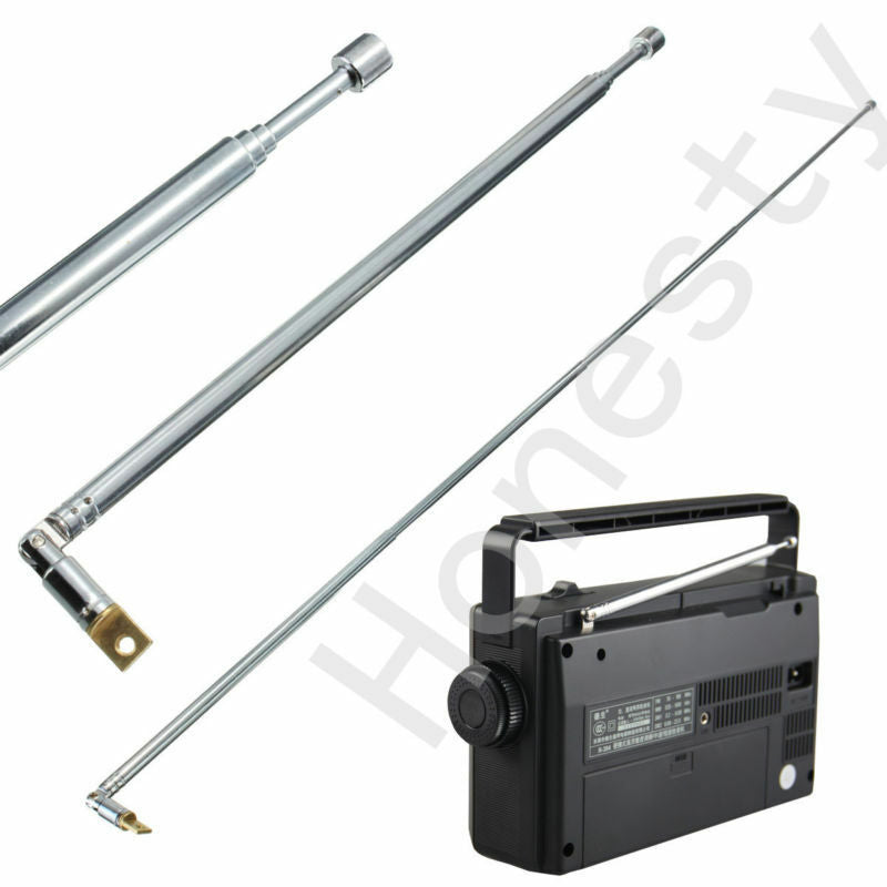 2PCS 630mm 4 Sections Full-channel AM FM Radio Telescopic Antenna Replacement