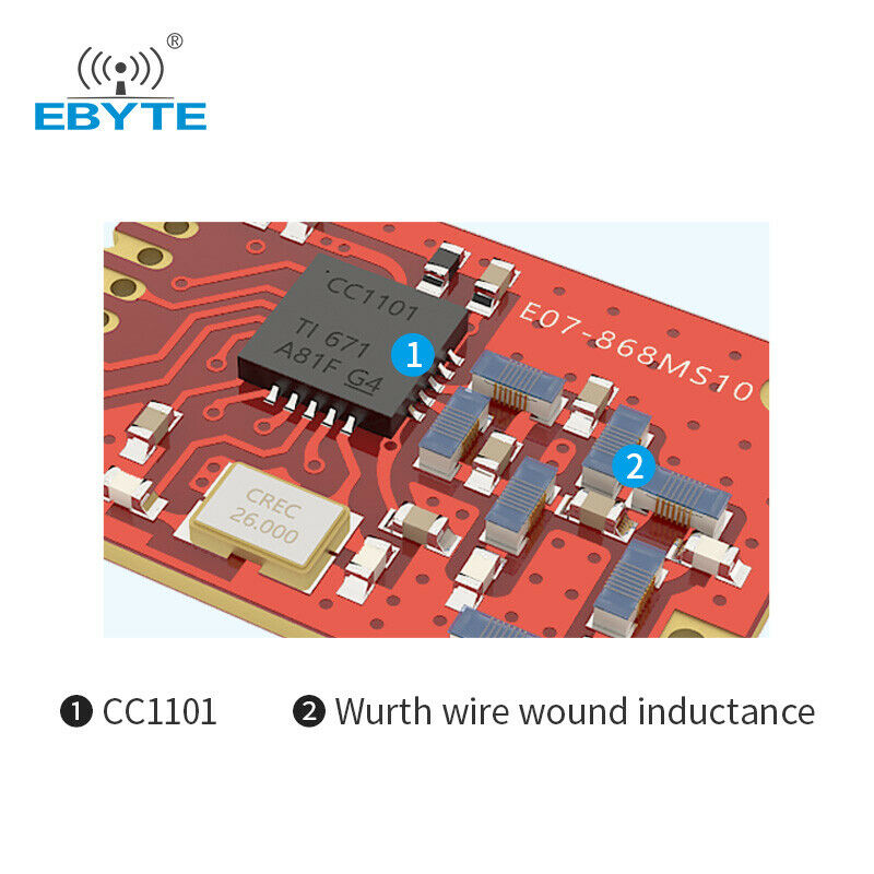 CC1101 868MHz 10dBm Wireless RF Transceiver Module Smart Home IoT E07-868MS10