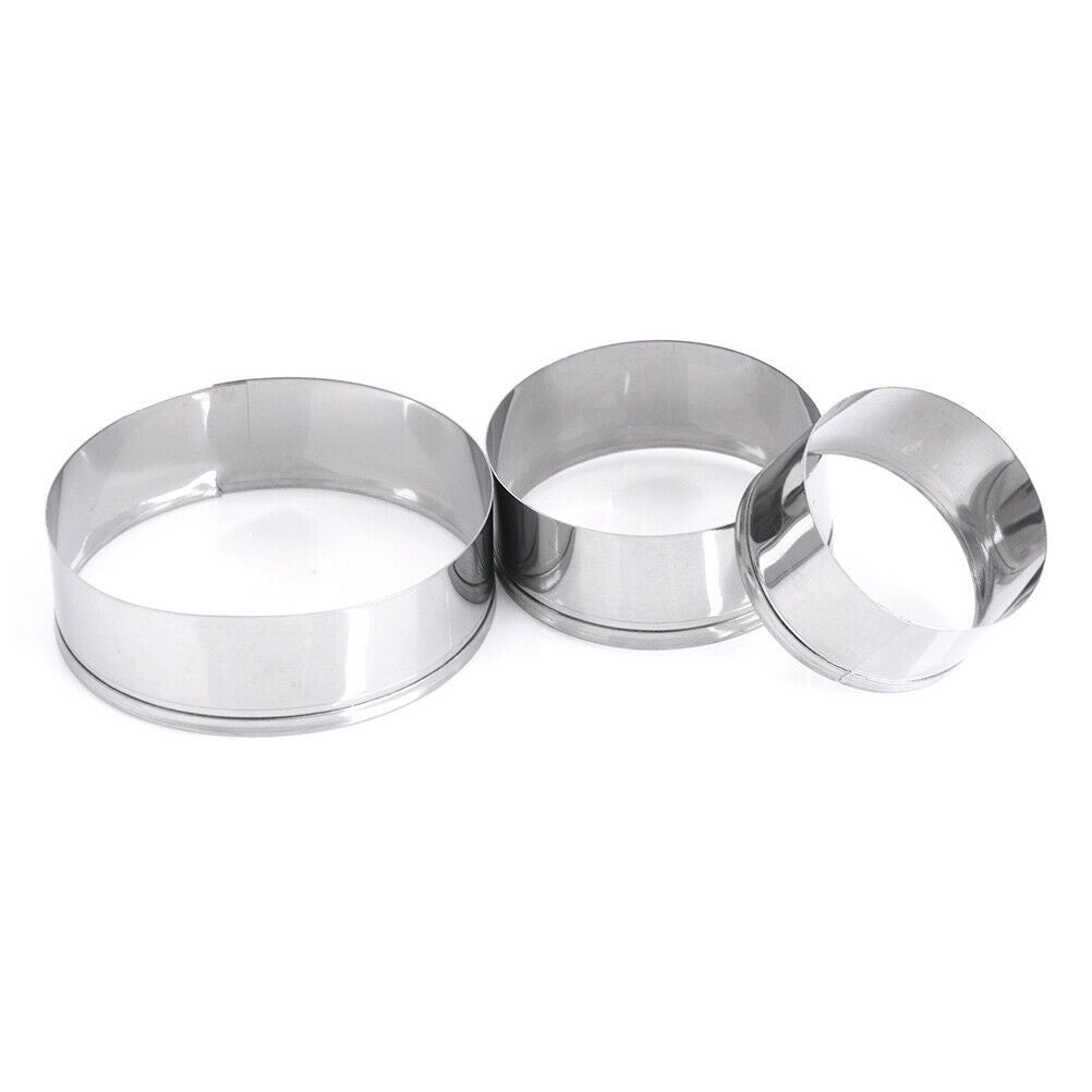 3pcs/set stainless steel rounds circle shaped cookie cutter biscuit pastry molds
