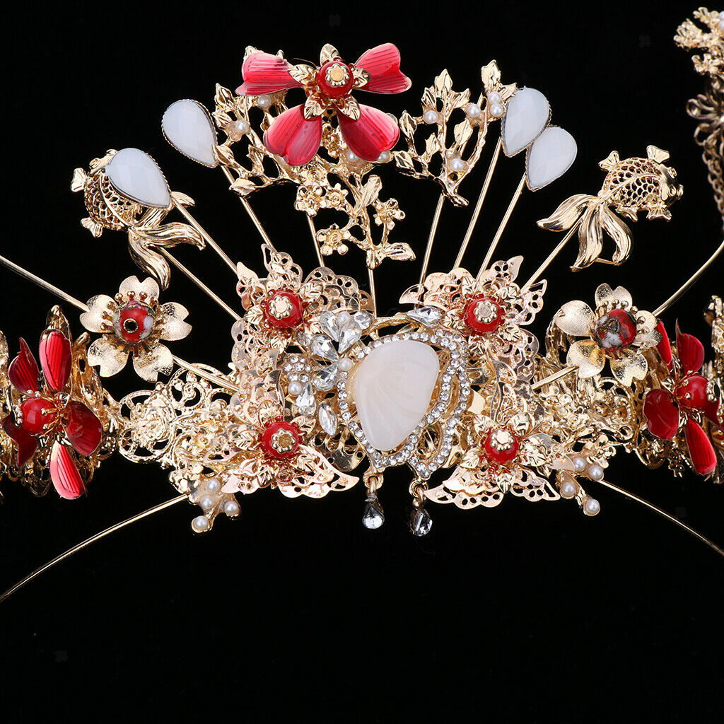 Handmade Chinese Style Wedding Bridal Hair Jewelry Hairpin Earring Set