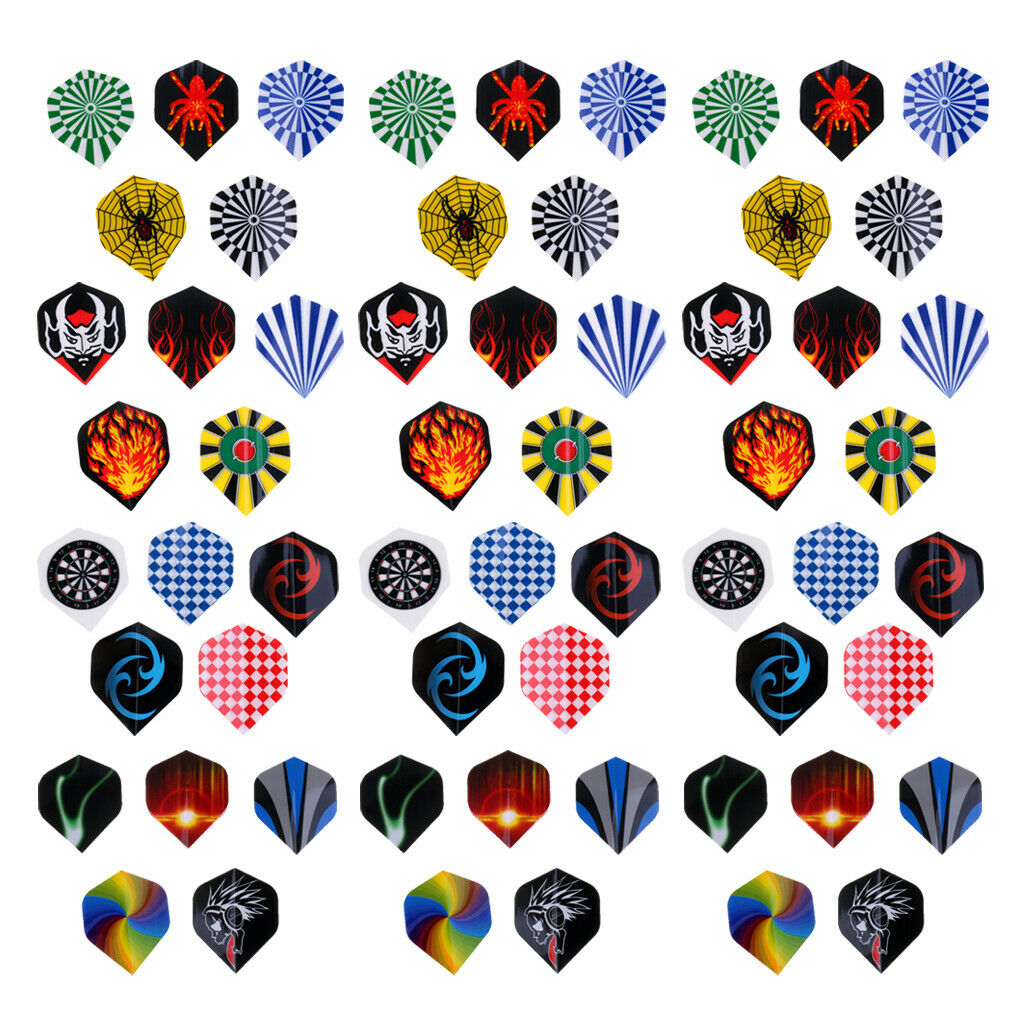 3 Sets/60 Pieces Professional  Flights Standard Shape, Mixed Color